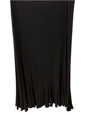 Coldwater Creek Black Trumpet Ruffle Hem Travelers Skirt Sz Lg